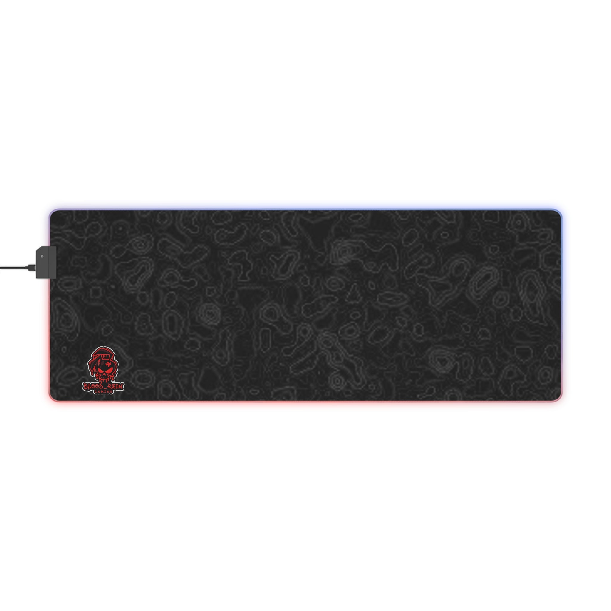 LED Gaming Mouse Pad — RGB Extended Desk Mat with Subtle Pattern & Skull Accent