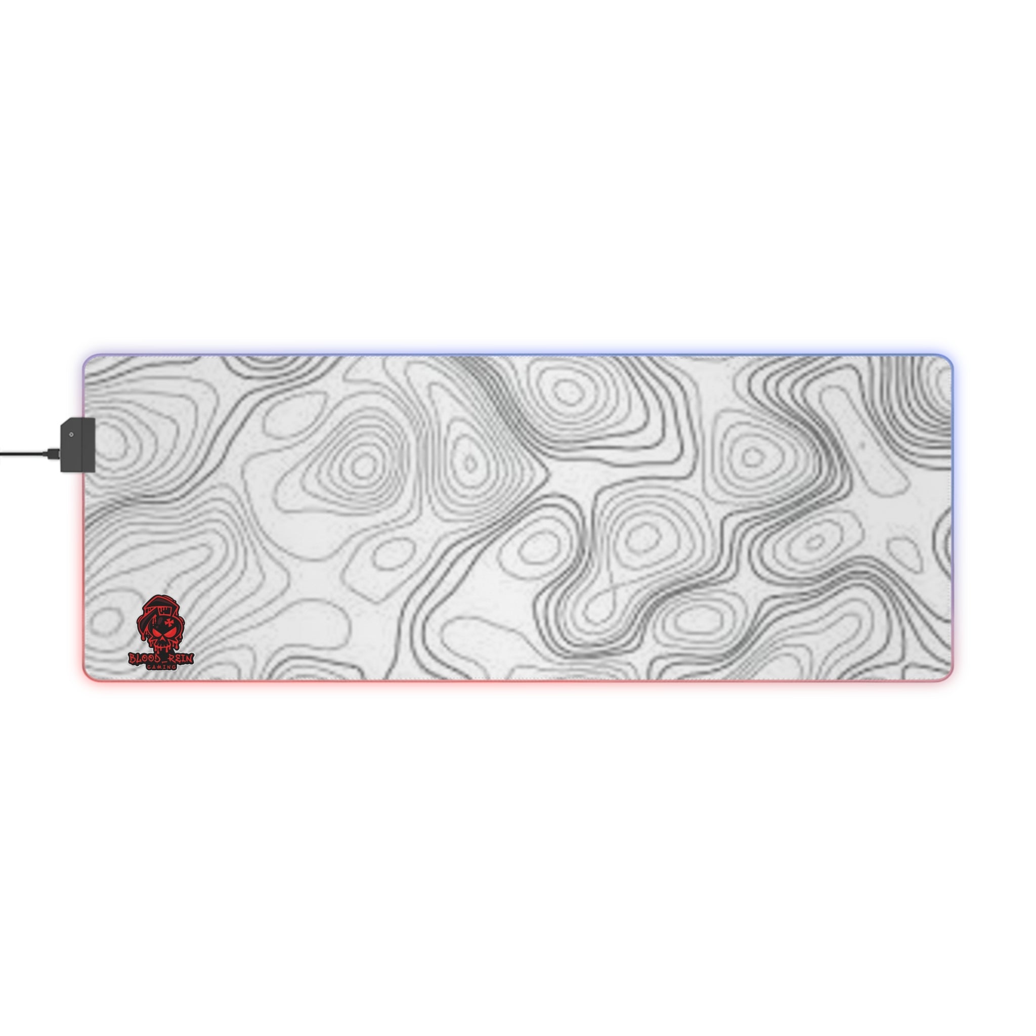 LED Gaming Mouse Pad — Topographic Contour RGB Desk Mat for PC Gamers