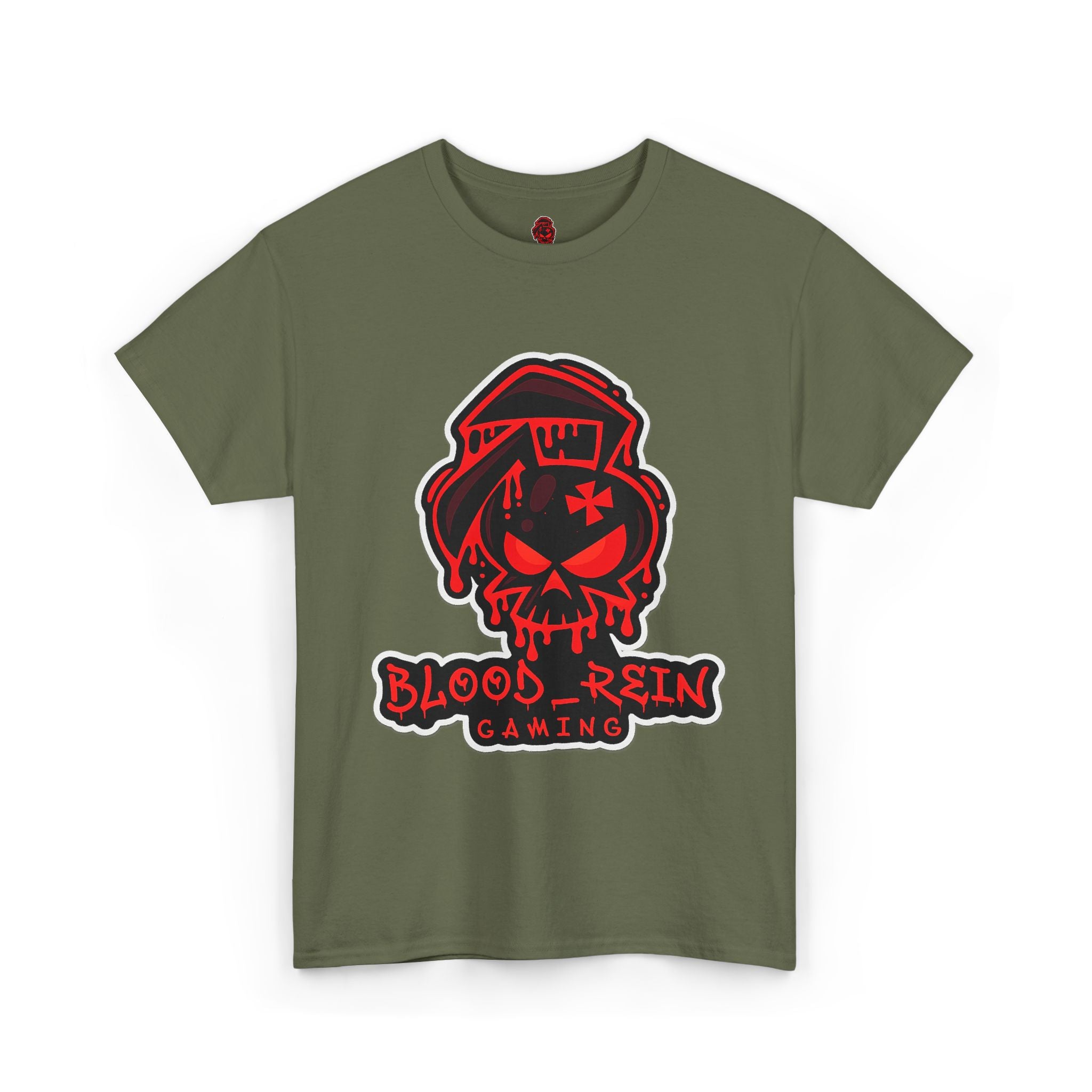 Gaming Tee — Blood Rein Skull Logo "Just Stream" Shirt