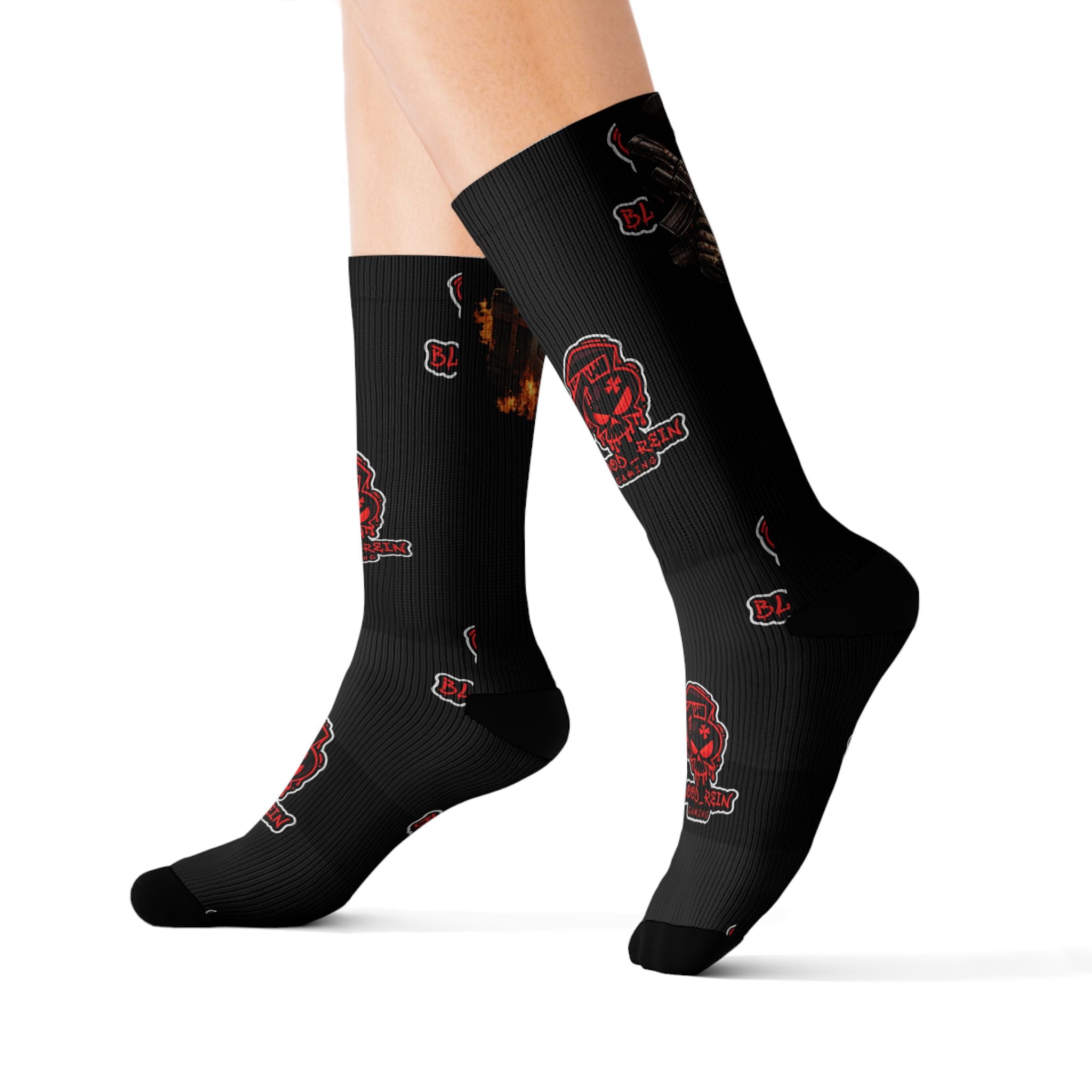 Gaming Crew Socks — “Drop. Kill. Repeat.” Sublimated Tactical Design