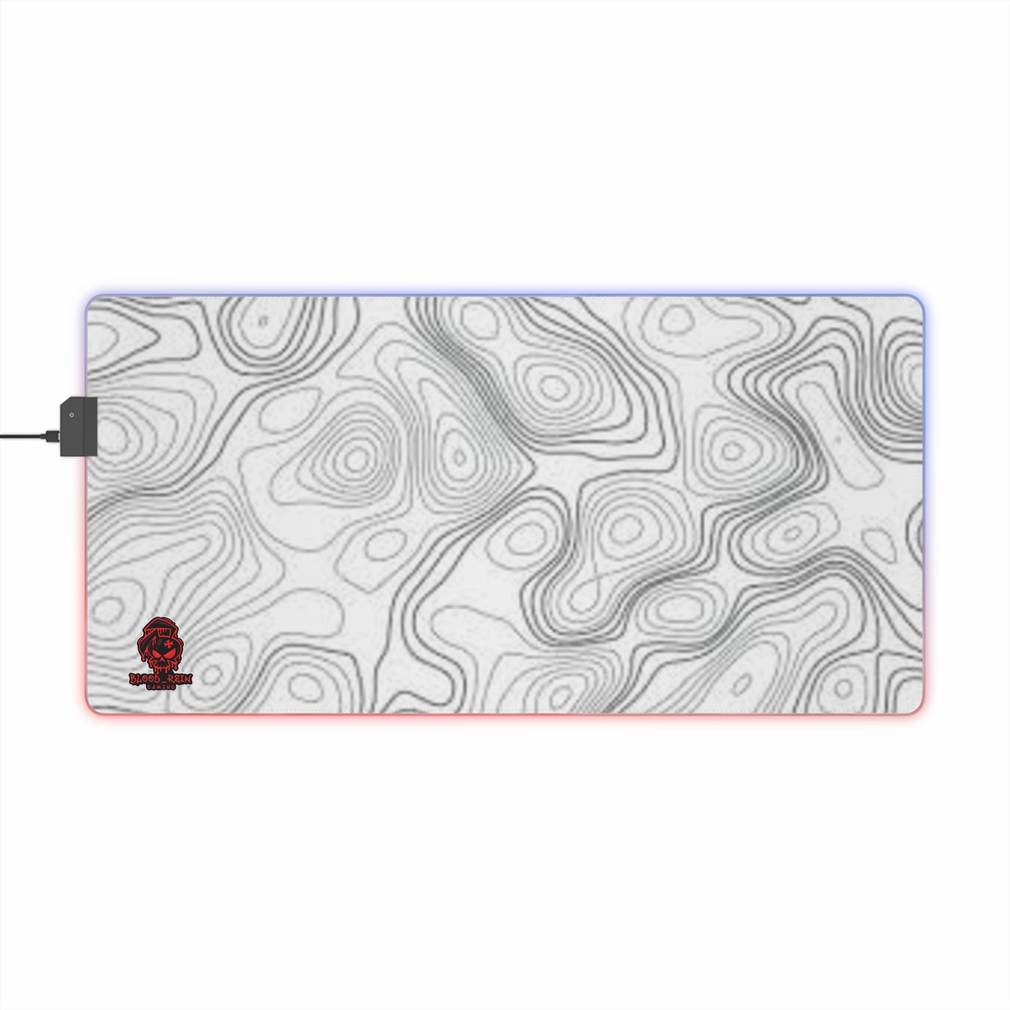 LED Gaming Mouse Pad — Topographic Contour RGB Desk Mat for PC Gamers